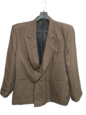 Paul Rodon Couture Zeidler & Zeidler Mens 46R Brown Plaid Double Breasted Blazer - Image 1 of 4