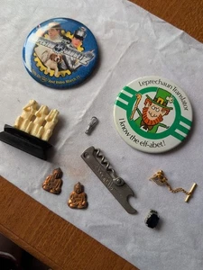 Lot Of Misc. Smalls, Inspector Gadget, Leprechaun Button, See No Evil...,Copper - Picture 1 of 13