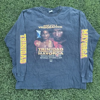 Camiseta De Colección Trinidad vs Mayorga Para Hombres XL Negra Manga Larga Yunque Peso Pesado Foto 1 de 4