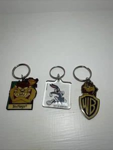 Warner Bros. Taz And Bugs Keychain Lot. Six Flags. 3 Lot - Picture 1 of 6