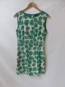 Vero Moda Palm Leaf Pattern Mini Dress Green & White Open Back Size 12 RRP £22 - Picture 1 of 10