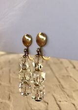 Vintage 1930’s Simmons Signed Faceted Crystal Screw Back Earrings