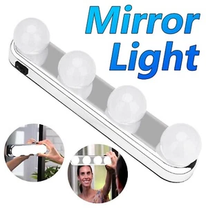 NEW 12V Portable Mirror Makeup Light 4 LED Bulbs Super Bright Lights For Makeup - Picture 1 of 14
