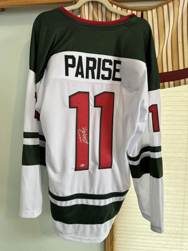 Jersey personalizado firmado por Zach Parise certificado de autenticidad talla XL Foto 1 de 3
