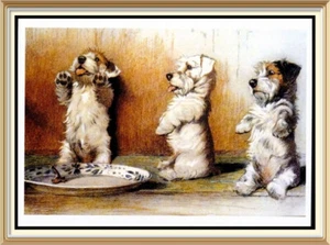 CECIL ALDIN Print Westie FOR WHAT WE ARE ABOUT TO RECEIVE Jack Russell Terrier - Picture 1 of 1