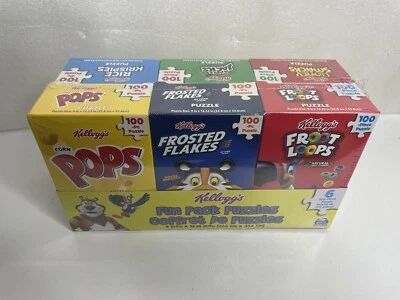 Kelloggs Cereal Puzzle Fun Pack Set of 6, 100 Pieces ea Boxed Spin Master SEALED - Image 1 of 4