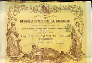 Kopalnia złota D' Or de la France eksplozja Paryż 1896 share + coup Artysta E. Alix - Zdjęcie 1 z 1