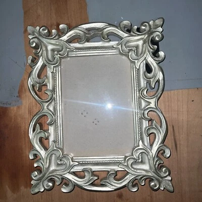 Cynthia Rowley Silver Frost Ornate Photo Picture Frame 5 x 7 - Tabletop - Image 1 of 4