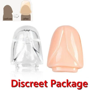 2pcs Silicon Glans Sleeve Penis Stretcher Erection Enlarger Foreskin Hinder Kit - Picture 1 of 15