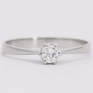 Gr. 57 - Solitär Brillant 0,24 ct. Diamant Vorsteckring in Weißgold 585/14K - Bild 1 von 8
