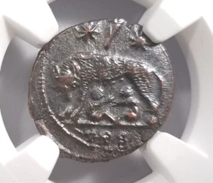 Ella-Loba Gemelos Constantinian NGC AU Imperio Romano Nummus Niño Remo Rómulo Roma - Imagen 1 de 11