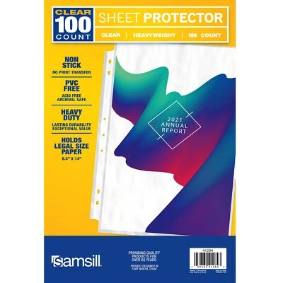100 Pack Legal Sheet Protectors 8.5 x 14 Inch Document Protectors for Legal B... - Image 1 of 4