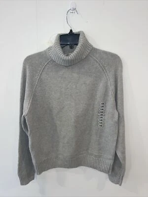 XL Turtleneck Pullover Sweater Gray Knit Banded Waist 100% Cotton NWT Warm - Image 1 of 4