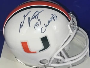 ALBERT BENTLEY MIAMI HURRICANES 1983 CHAMPS SIGNED MINI HELMET - Picture 1 of 1