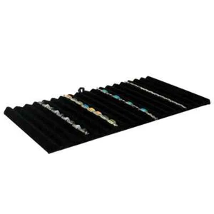 18 Slot Black Velvet Jewelry Bracelet Display Tray Liner Insert - Picture 1 of 3
