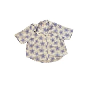 Levi's 1x Button Up Tee Kragen weiß Lavendel cropped Blumen - Bild 1 von 8