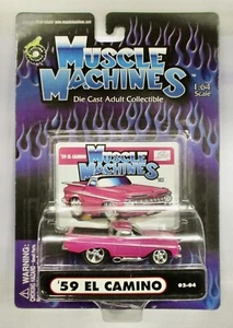 MUSCLE MACHINES DIECAST 1/64 '59 CHEVY EL CAMINO PINK COMBINED SHIPPING - Picture 1 of 2