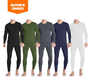Herren Winter ultraweich Vlies gefüttert Thermo Oberteil & Unterteil lang John Unterwäsche Set - Bild 1 von 17