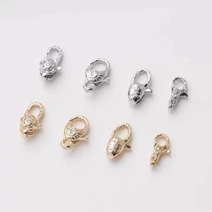 6pcs Zircon Lobster Claw Clasp,Gold/Silver Lobster Clasp,Parrot Clasp,End Clasp - Picture 1 of 10