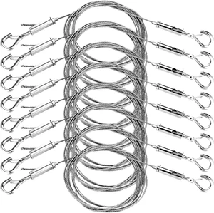 8PCS Adjustable Picture Hanging Wire Kit,Frame & Mirror Hanging Wire Kit,6.6Ft H - Picture 1 of 12