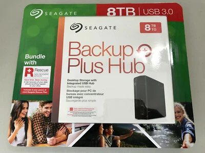 Seagate Backup Plus Hub 8TB External Hard Disk Drive HDD USB Host Desktop Storag - Image 1 of 4