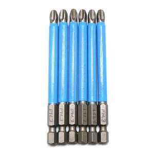 6pc Hex Shank Magnetic Anti Slip Phillips PH3 Electric Screwdriver Bit Set 90mm - Picture 1 of 3