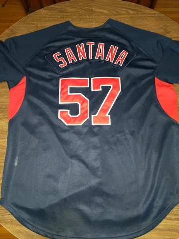 Minnesota Twins MLB Baseball Navy Large Santana 57 Nike Jersey L Embroidered Cover