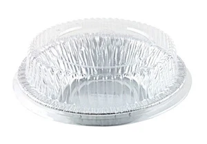 4 7/8" Aluminum Foil Tart / Mini-Pie Pan w/Clear Plastic Dome Lids - Disposable - Picture 1 of 1