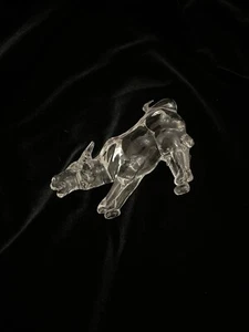 Vintage Hand Blown Clear Glass Murano BULL Figurine 6”. FREE SHIPPING - Picture 1 of 9