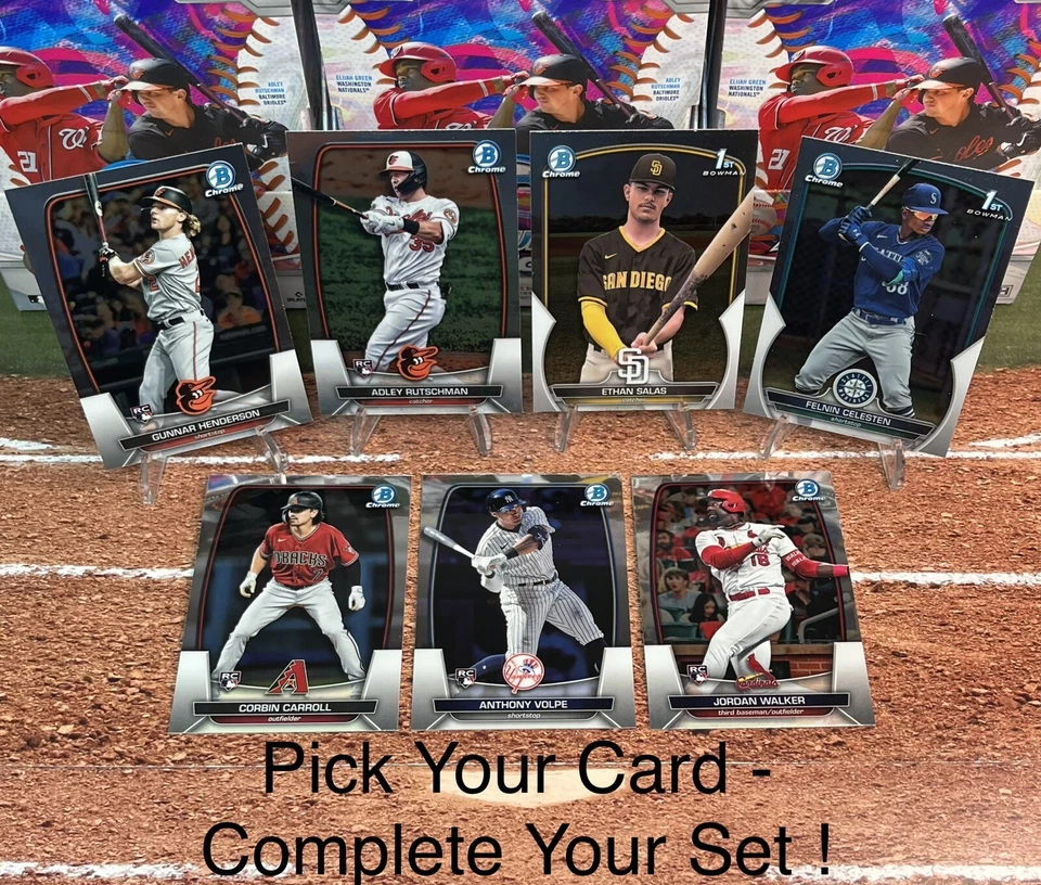 2023 BOWMAN CHROME 1-100 & BCP-151 to BCP-250 You Pick! 1st, Prospects, Vet, RC - Image 1 of 1