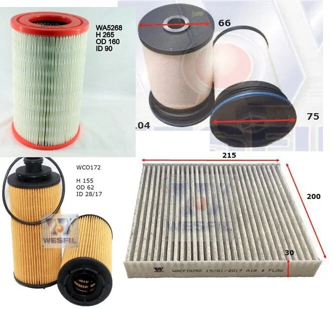 WESFIL AIR OIL FUEL CABIN FILTER SERVICE KIT FOR HOLDEN COLORADO LTZ LX LWN LWH - image 1 of 1