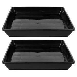 2 Pcs Plant Tray Square Pot Plastic Trays Flower Planter Saucers - Picture 1 of 11