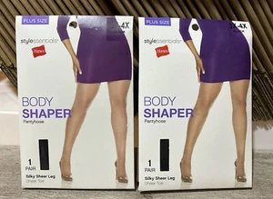 Lote 2 Pantimedias Hanes Talla 3X-4X Stylessentials Body Shaper Pierna Sedosa Negra D3 - Imagen 1 de 2