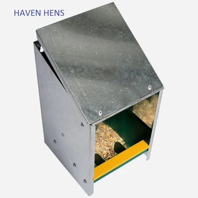 HAVEN HENS GALVANISED POULTRY HOPPER CHICKEN FEEDER 2.5kg