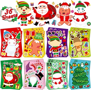 36PCS Christmas Stickers for Kids Party Favors Goodie Bag Filler Make Your Own S - Picture 1 of 7