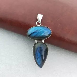Schön Labradorite Edelstein 925 Sterling Silber Handgemacht Anhänger S-40 - Bild 1 von 5