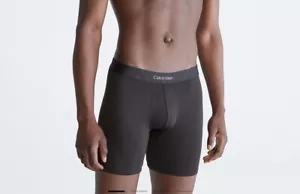 Calvin Klein Men underwear-Long Boxer Brief-Black--XL-- Embossed Icon Micro - Picture 1 of 6