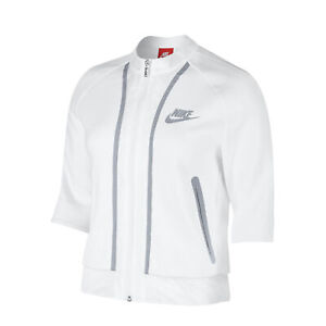 Nike Tech Fleece Splatter Crop Zip Women's Jacket White-Grey 803012-100