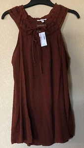 Maurices Womens Large Reddish Brown V-Neck Sleeveless Top - Picture 1 of 9