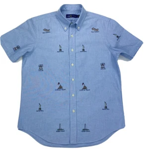 Ralph Lauren Oxford besticktes All Over Kurzarm Hemd - Größe M - Bild 1 von 9