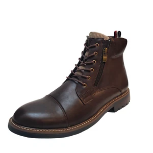 Tommy Hilfiger Men's Dress Casual Shoes Hyder Zipper Ankle Boots 13M Dark Bro... - Picture 1 of 7