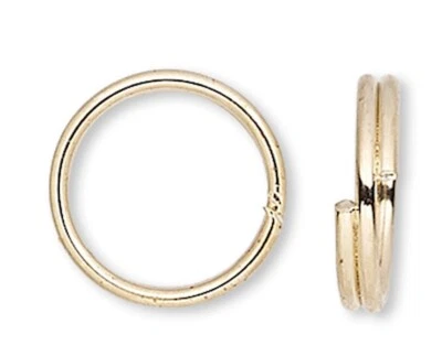 100 Gold Plated Steel 8mm Round Split Rings with 6.6mm ID to Secure your Charms  Foto 1 de 3