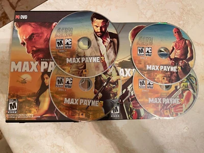 Max Payne 3 - PC Windows Big Box Completo, CIB - Juego de 4 Discos/con Manual - En muy buen estado Foto 1 de 4