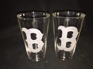 Boston Red Sox Hand Etched (with a Dremel) Pint Glasses! - Picture 1 of 1