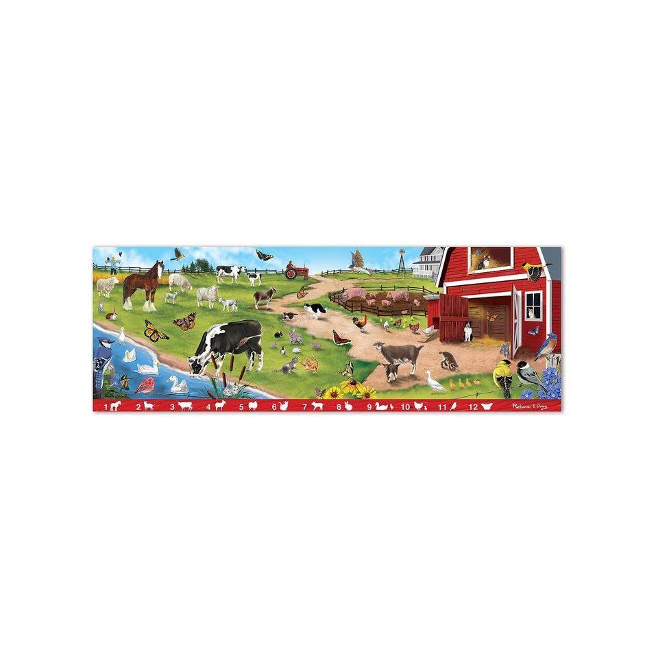 Melissa and Doug 4440 Search & Find Sunny Hill Farm Floor Puzzle 48 PC