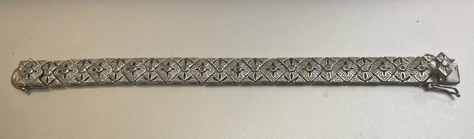 Pulsera tenis estilo Art Deco diamantes 1 quilate completo Foto 1 de 1