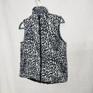 Michelle Mae NWT Leopard Charlie Quilt Puffer Vest Full Zip Pockets XS - Picture 1 of 12