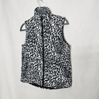 Michelle Mae NWT Leopard Charlie Quilt Puffer Vest Full Zip Pockets XS - Image 1 of 4