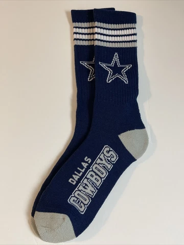 Dallas Cowboys  Adult Socks FBF 4-Stripe 1 Pair- Large New Free Ship (D) Cover