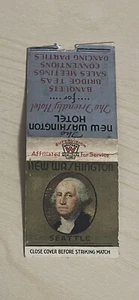 Cubierta de libro de cerillas bobtailed The New Washington Hotel Seattle Washington - Imagen 1 de 3